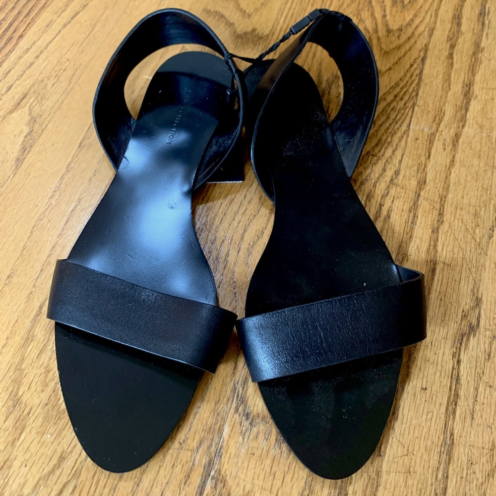 Zara black leather sandals 40 9